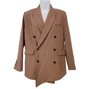 Liang Xuans Brown Blazer Jacket Size L Women's Button Front Professional